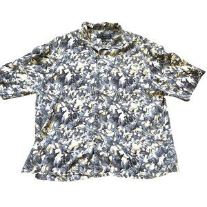 Guy Buffet Silk Hawaiian Button-Up Shirt Men's Size XL Multicolor Camo Print